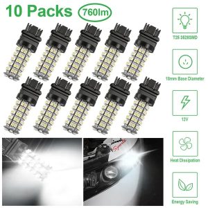 10Pcs/Kit LED Car Light Bulbs 760lm T25 3528SMD 6000K Pure White Auto Lamps Replacement